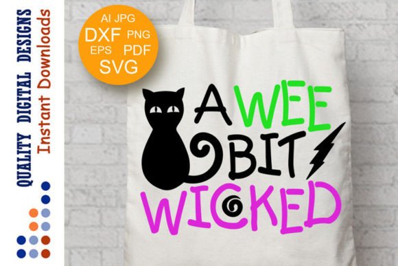 A Wee Bit Wicked Halloween Shirt Svg Cat