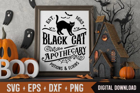 Black Cat Apothecary Svg
