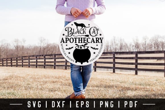 Black Cat Apothecary SVG Halloween SVG