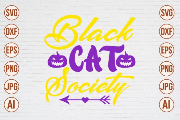 Black Cat Society SVG Cut File
