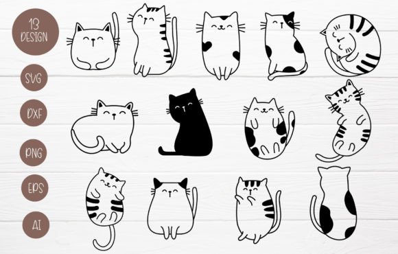 Cat Cartoon SVG for Cut File