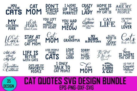 Cat Quotes Svg Design Bundle