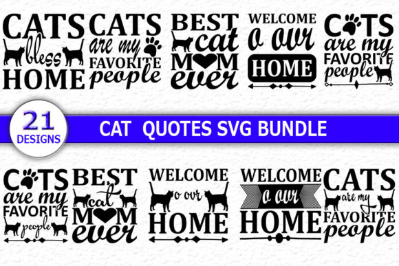 Cat, Quotes SVG Designs Bundle