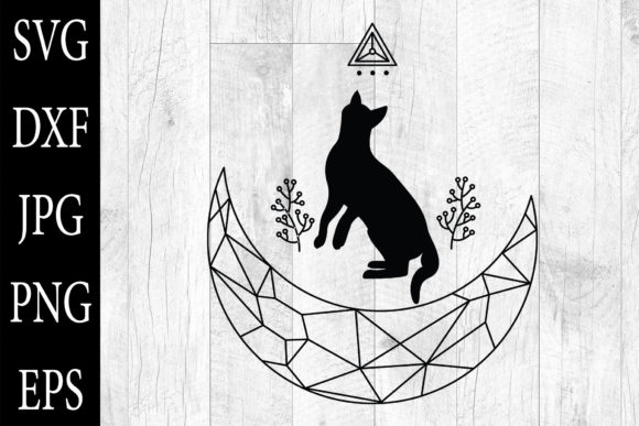 Celestial Cat Silhouettes SVG EPS PNG
